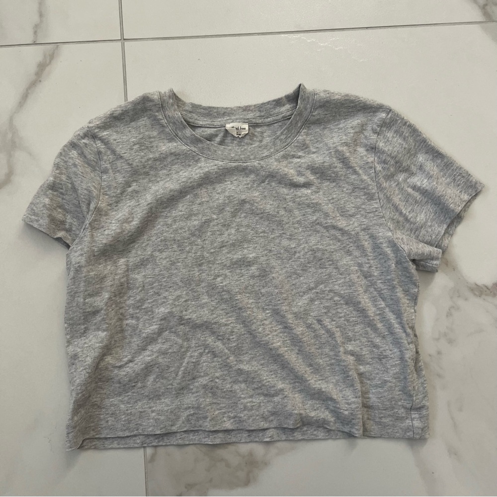 Wilfred Gray Short Sleeve Tee Casual Crop